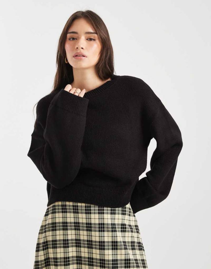 ASOS DESIGN - Oversize-Strickpullover in Schwarz mit weiten Ärmeln-Rosa von ASOS DESIGN