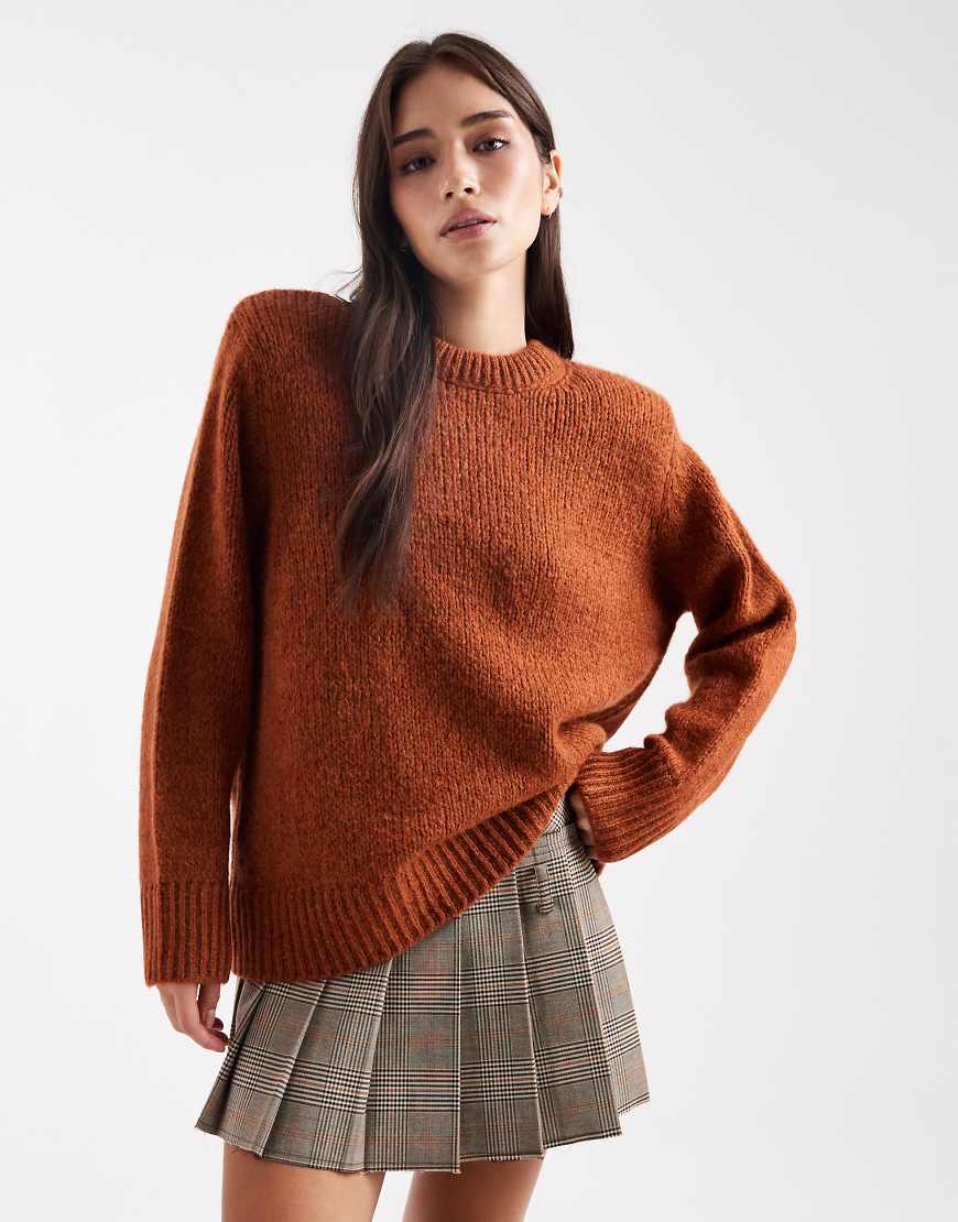 ASOS DESIGN - Oversize-Strickpullover in Toffee mit Schulterpolstern-Rotbraun ASOS DESIGN - Oversize-Strickpullover in Toffee mit Schulterpolstern-Rotbraun von ASOS DESIGN