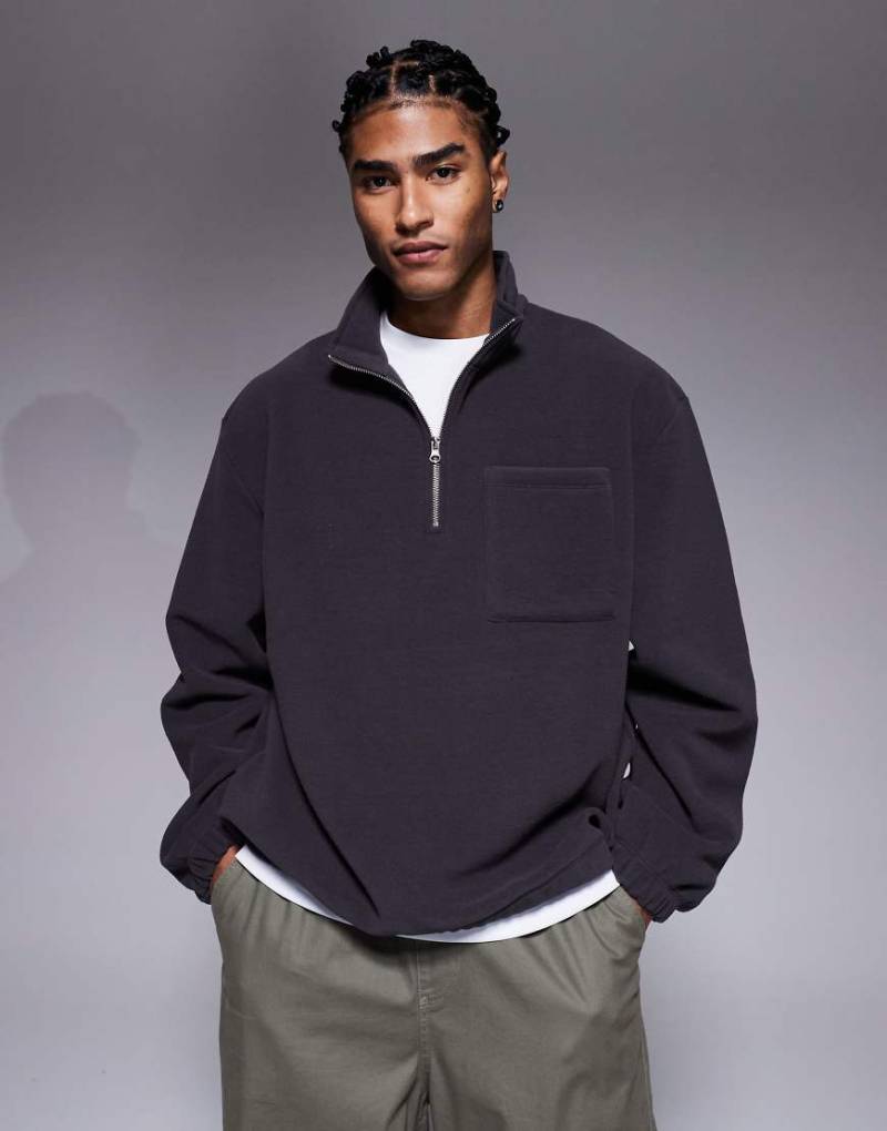 ASOS DESIGN - Oversize-Sweatshirt aus Fleece in Anthrazit-Grau von ASOS DESIGN