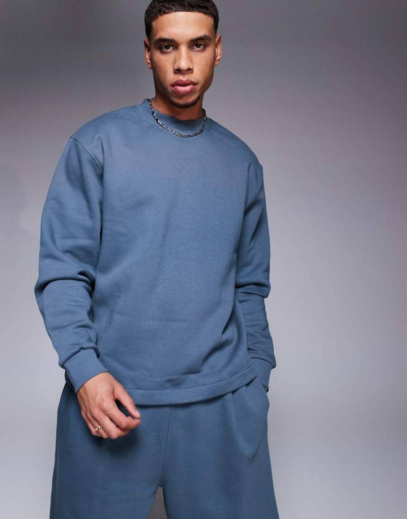 ASOS DESIGN - Relaxed-Fit-Sweatshirt in Blau, Kombiteil von ASOS DESIGN