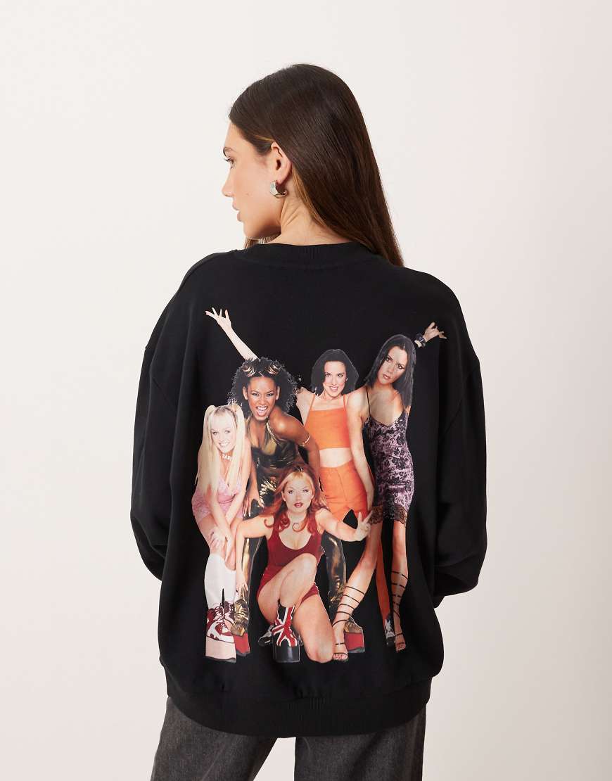 ASOS DESIGN - Oversize-Sweatshirt in Schwarz mit „Spice Girls"-Print von ASOS DESIGN
