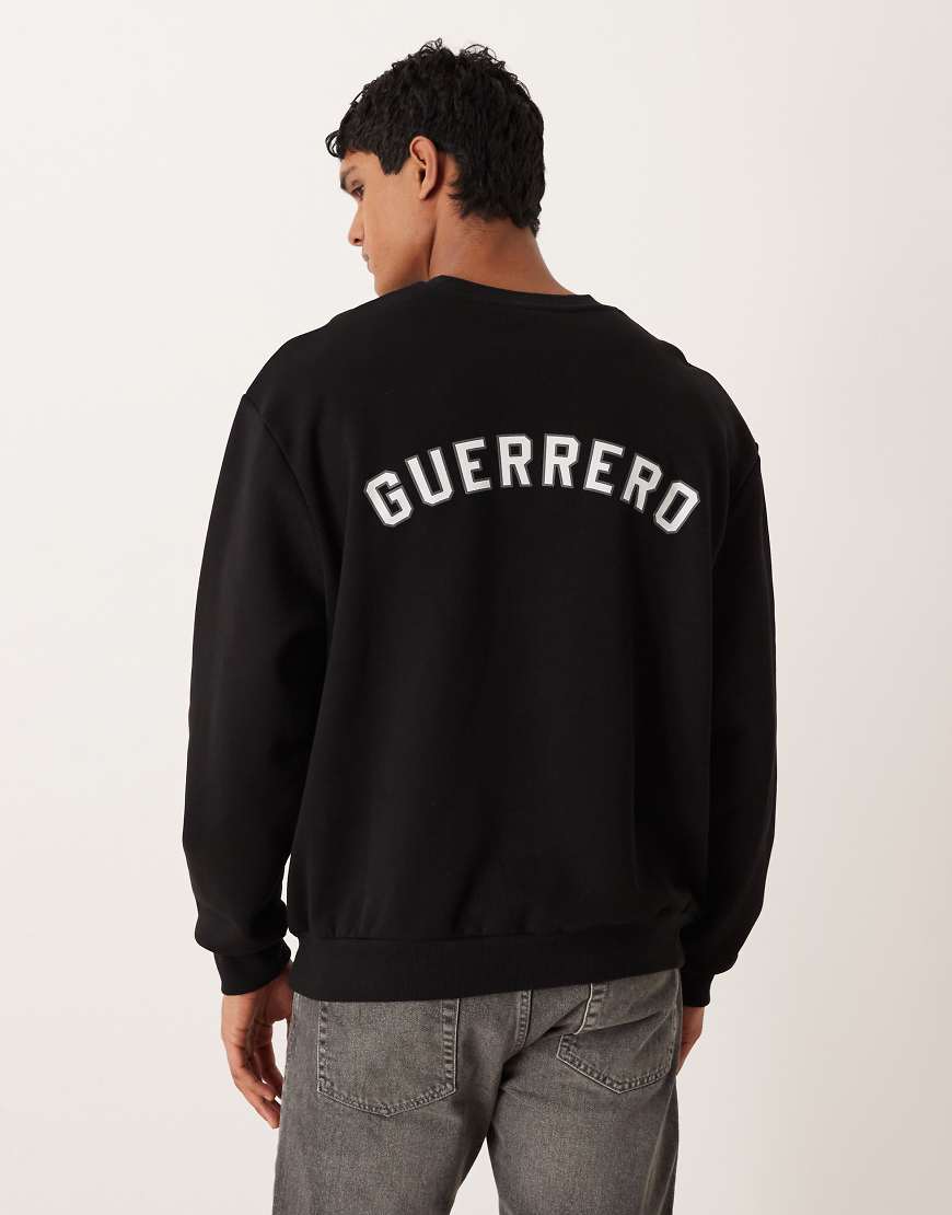 ASOS DESIGN - Relaxed-Fit-Sweatshirt in Schwarz mit Textapplikation von ASOS DESIGN