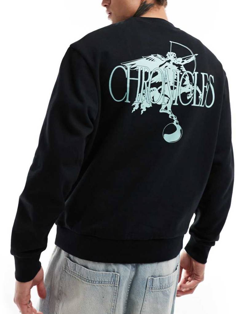 ASOS DESIGN - Oversize-Sweatshirt in Schwarz mit Textprint von ASOS DESIGN