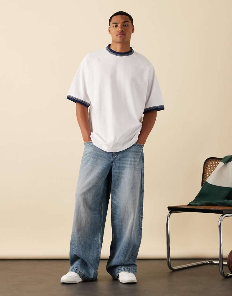 ASOS DESIGN - Oversize-T-Shirt aus Pikee in Weiß von ASOS DESIGN