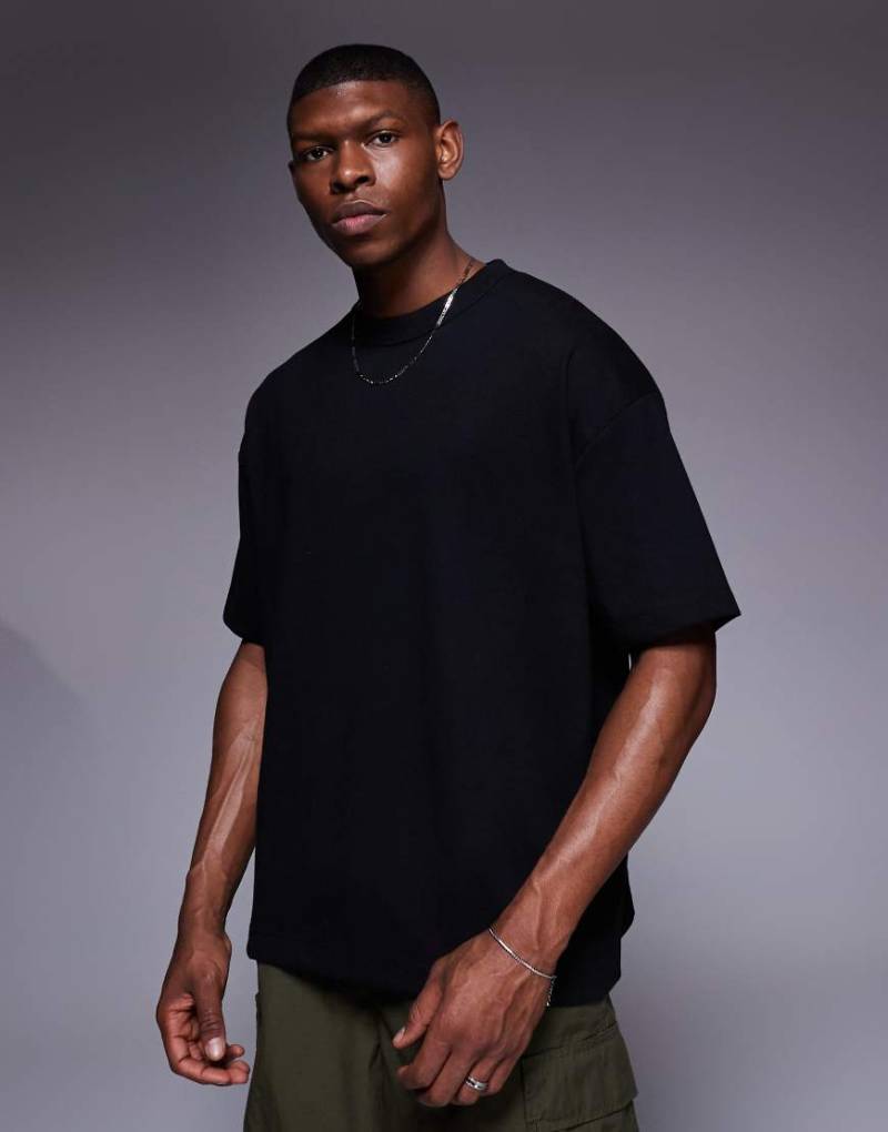 ASOS DESIGN - Weiches, kastiges Oversize-T-Shirt in Schwarz von ASOS DESIGN