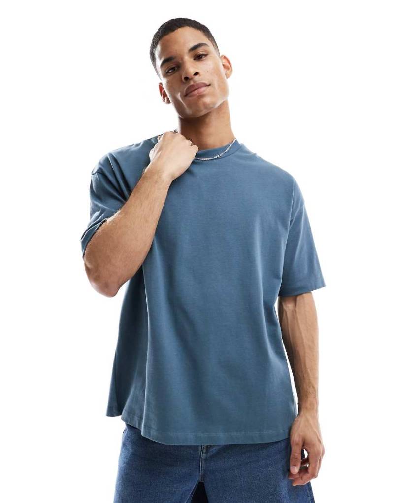 ASOS DESIGN - Oversize-T-Shirt aus schwerem Stoff in Anthrazit-Grau von ASOS DESIGN