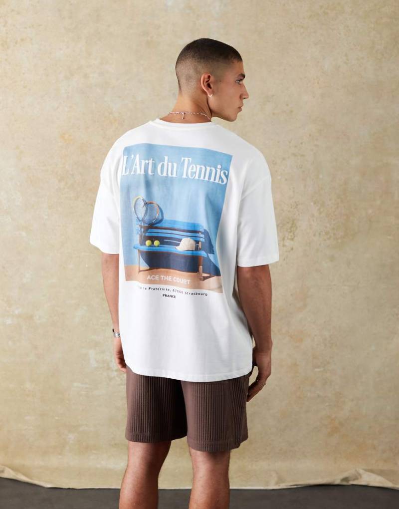 ASOS DESIGN - Oversize-T-Shirt aus schwerem Stoff in Weiß mit sommerlichem Grafikprint ASOS DESIGN - Oversize-T-Shirt aus schwerem Stoff in Weiß mit sommerlichem Grafikprint von ASOS DESIGN