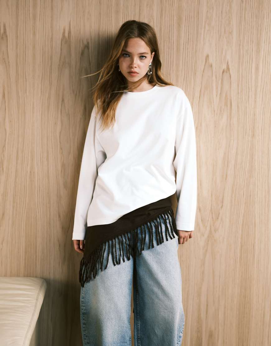 ASOS DESIGN - Oversize-T-Shirt aus schwerem Stoff in Weiß von ASOS DESIGN