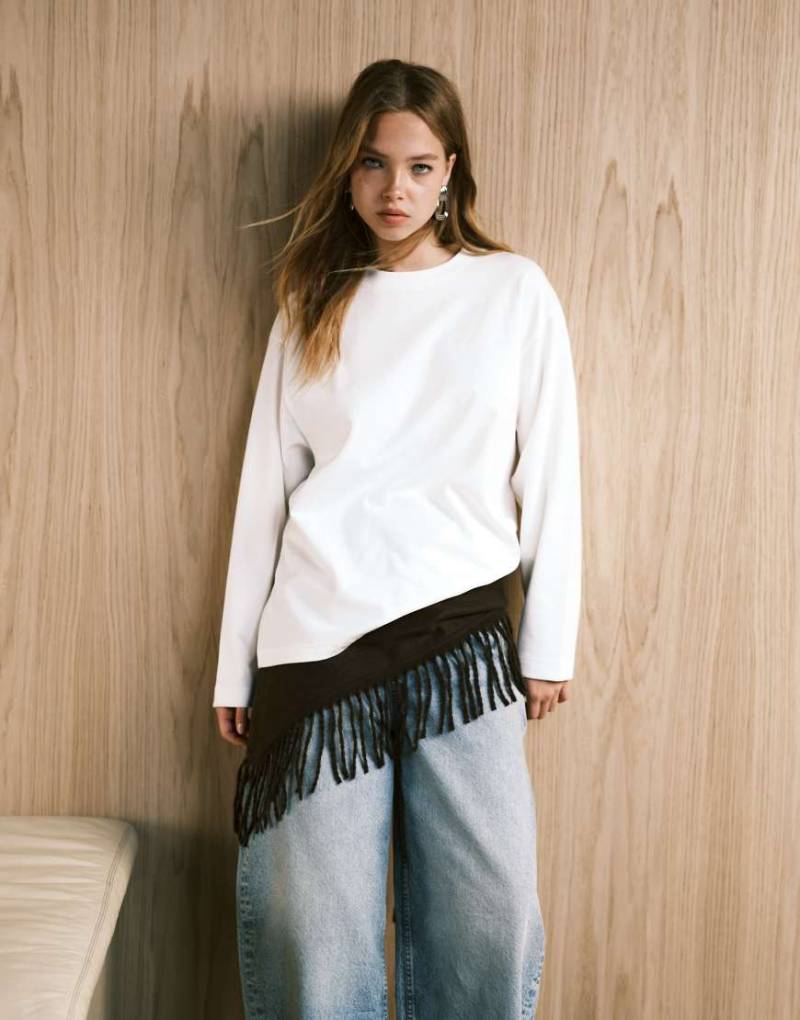 ASOS DESIGN - Oversize-T-Shirt aus schwerem Stoff in Weiß von ASOS DESIGN