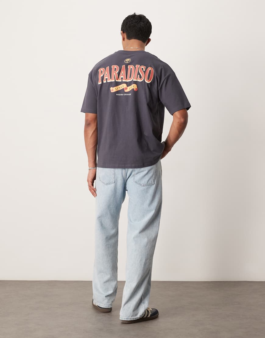 ASOS DESIGN - Oversize-T-Shirt in Anthrazit mit Text-Print-Grau ASOS DESIGN - Oversize-T-Shirt in Anthrazit mit Text-Print-Grau von ASOS DESIGN