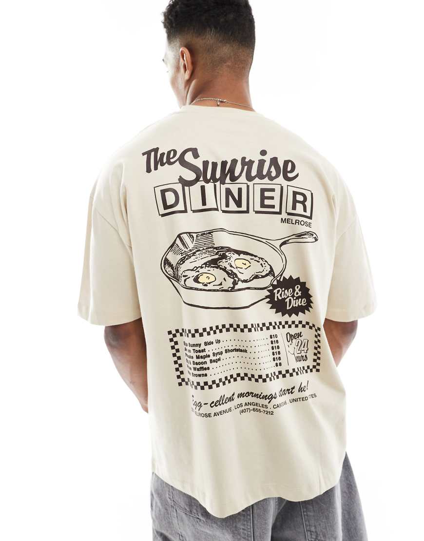 ASOS DESIGN - Oversize-T-Shirt in Beige mit Cartoon-Print-Neutral ASOS DESIGN - Oversize-T-Shirt in Beige mit Cartoon-Print-Neutral von ASOS DESIGN
