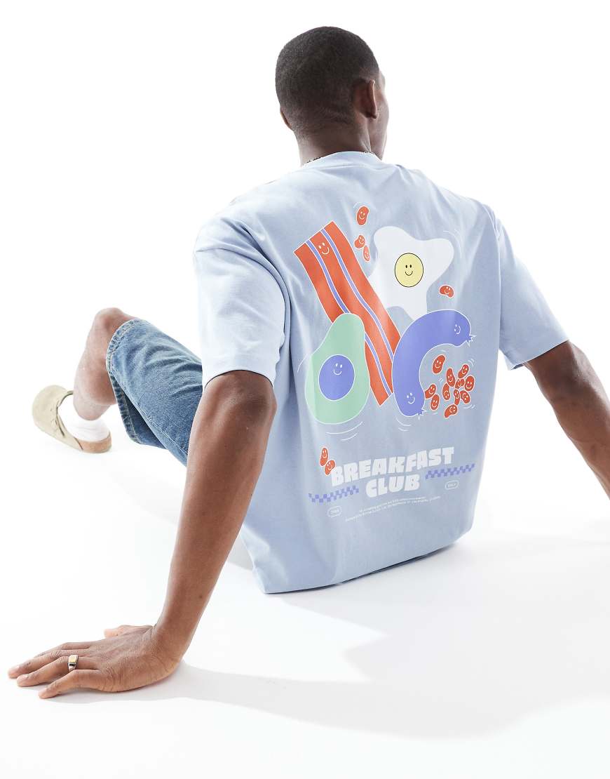 ASOS DESIGN - Oversize-T-Shirt in Blau mit Cartoon-Print von ASOS DESIGN