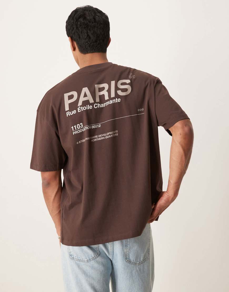 ASOS DESIGN - Oversize-T-Shirt in Braun mit Text-Print ASOS DESIGN - Oversize-T-Shirt in Braun mit Text-Print von ASOS DESIGN