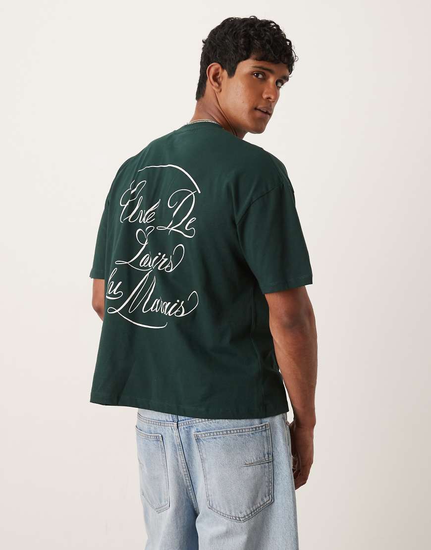 ASOS DESIGN - Oversize-T-Shirt in Dunkelgrün mit Text-Print ASOS DESIGN - Oversize-T-Shirt in Dunkelgrün mit Text-Print von ASOS DESIGN