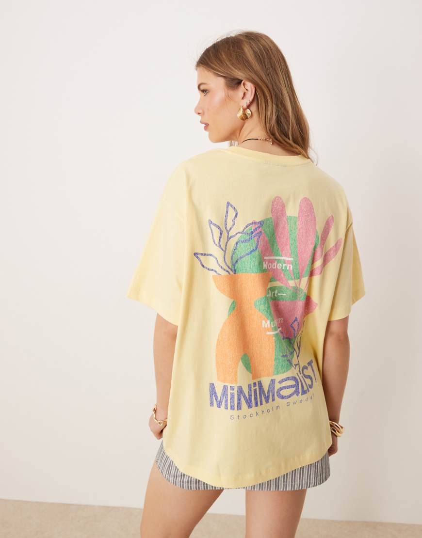 ASOS DESIGN - Oversize-T-Shirt in Gelb mit „Minimalist Art"-Grafik ASOS DESIGN - Oversize-T-Shirt in Gelb mit „Minimalist Art"-Grafik von ASOS DESIGN