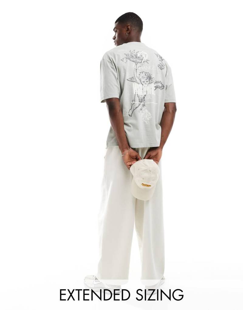 ASOS DESIGN - Oversize-T-Shirt in Grau mit Renaissance-Rückenprint von ASOS DESIGN
