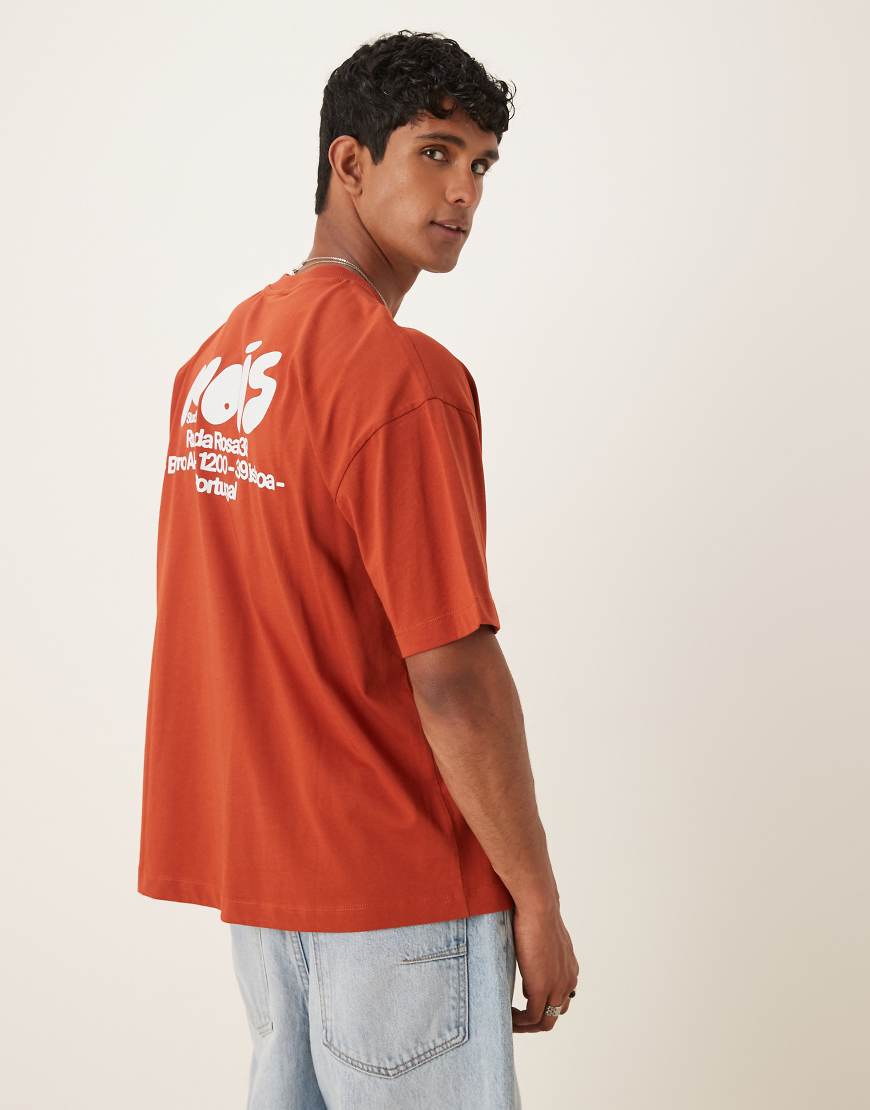ASOS DESIGN - Oversize-T-Shirt in Orange mit Textprint ASOS DESIGN - Oversize-T-Shirt in Orange mit Textprint von ASOS DESIGN