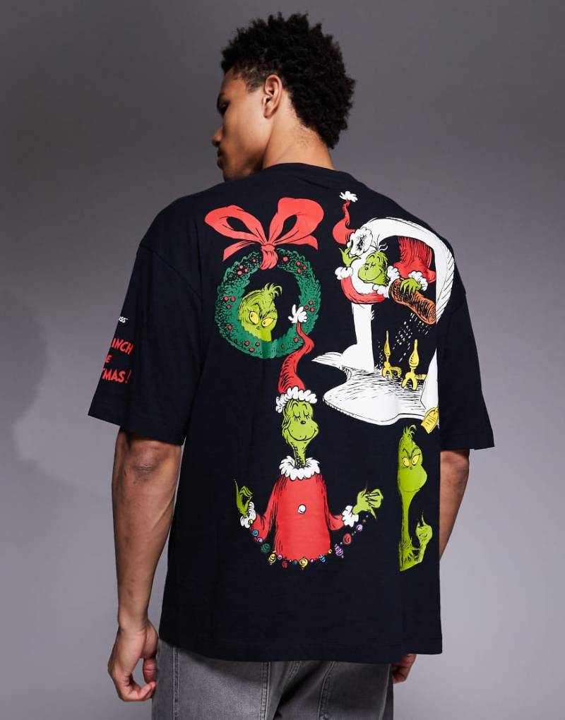 ASOS DESIGN - Oversize-T-Shirt in Schwarz mit „The Grinch"-Print von ASOS DESIGN