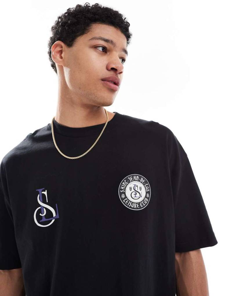 ASOS DESIGN - Oversize-T-Shirt in Schwarz mit City-Print von ASOS DESIGN