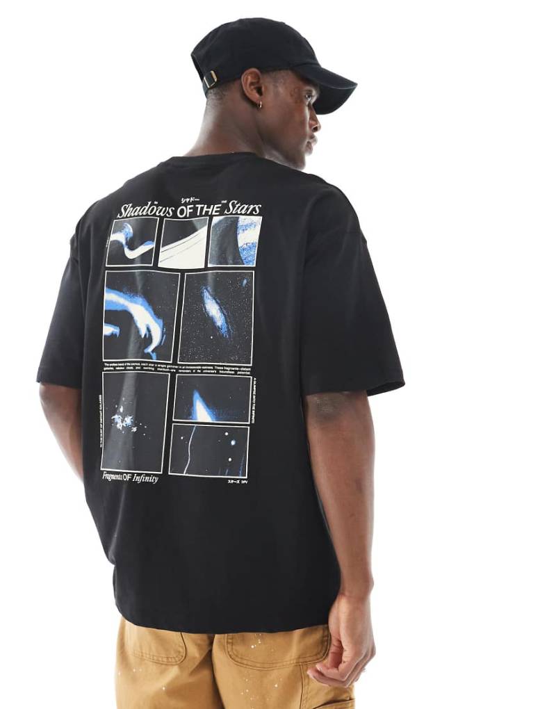 ASOS DESIGN - Oversize-T-Shirt in Schwarz mit Himmelskörper-Print von ASOS DESIGN
