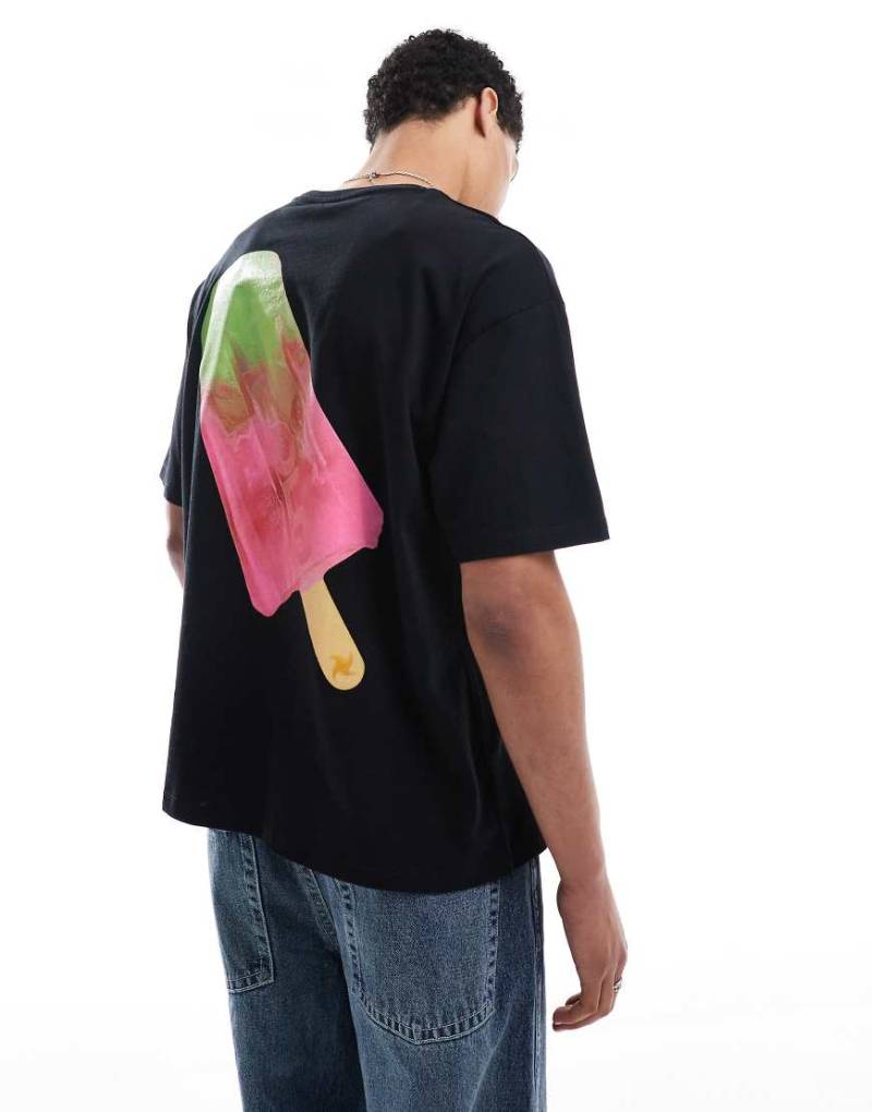 ASOS DESIGN - Oversize-T-Shirt in Schwarz mit Rückenprint von ASOS DESIGN
