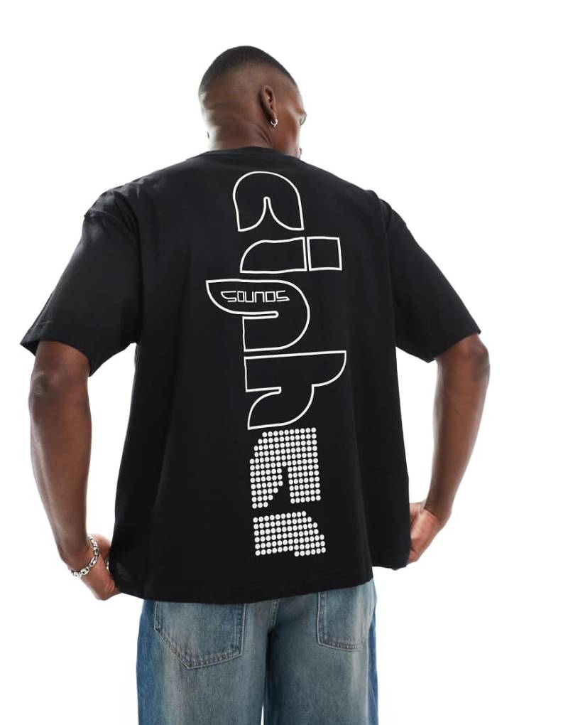 ASOS DESIGN - Oversize-T-Shirt in Schwarz mit Street-Grafik von ASOS DESIGN
