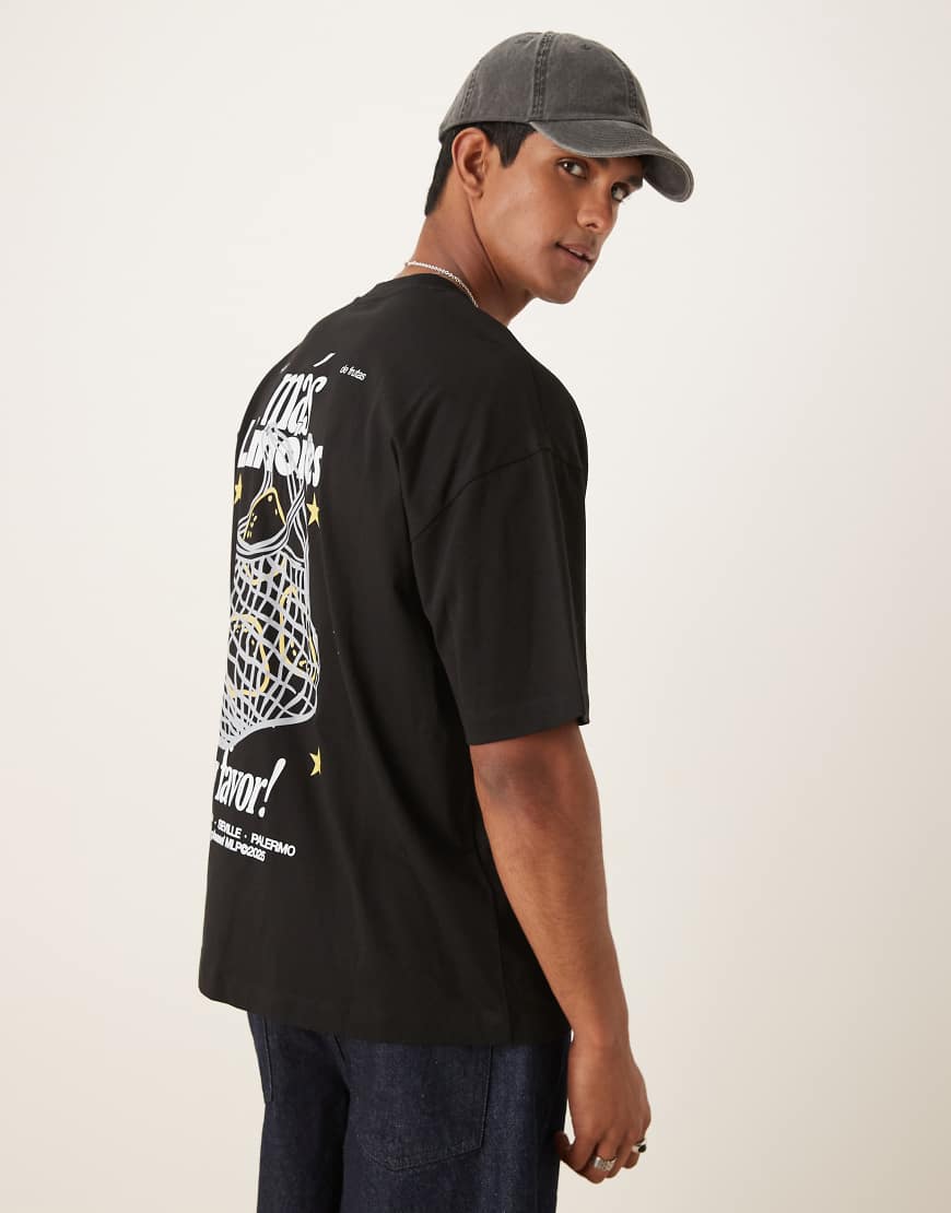 ASOS DESIGN - Oversize-T-Shirt in Schwarz mit Zitronen-Print von ASOS DESIGN