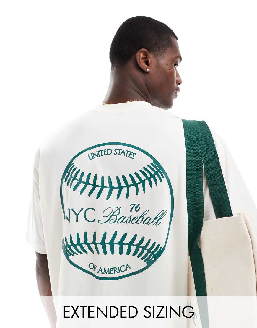 ASOS DESIGN - Oversize-T-Shirt in Weiß „Baseball"-Print am Rücken ASOS DESIGN - Oversize-T-Shirt in Weiß „Baseball"-Print am Rücken von ASOS DESIGN