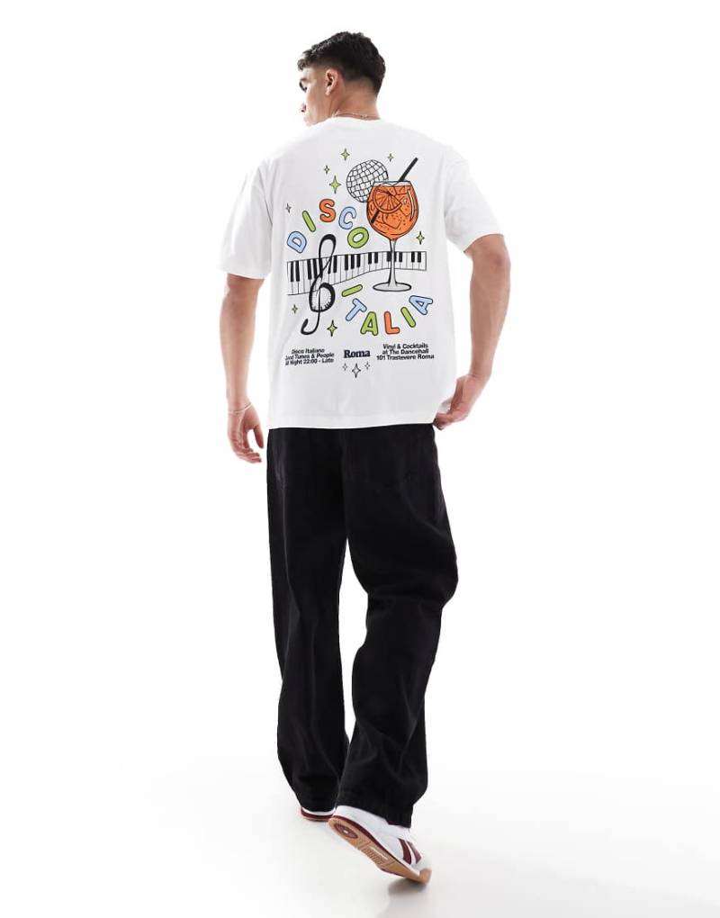 ASOS DESIGN - Oversize-T-Shirt in Weiß mit Cartoon-Print von ASOS DESIGN