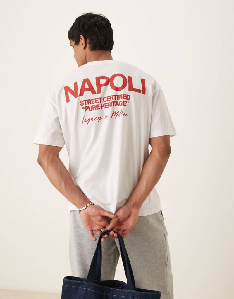 ASOS DESIGN - Oversize-T-Shirt in Weiß mit City-Print von ASOS DESIGN