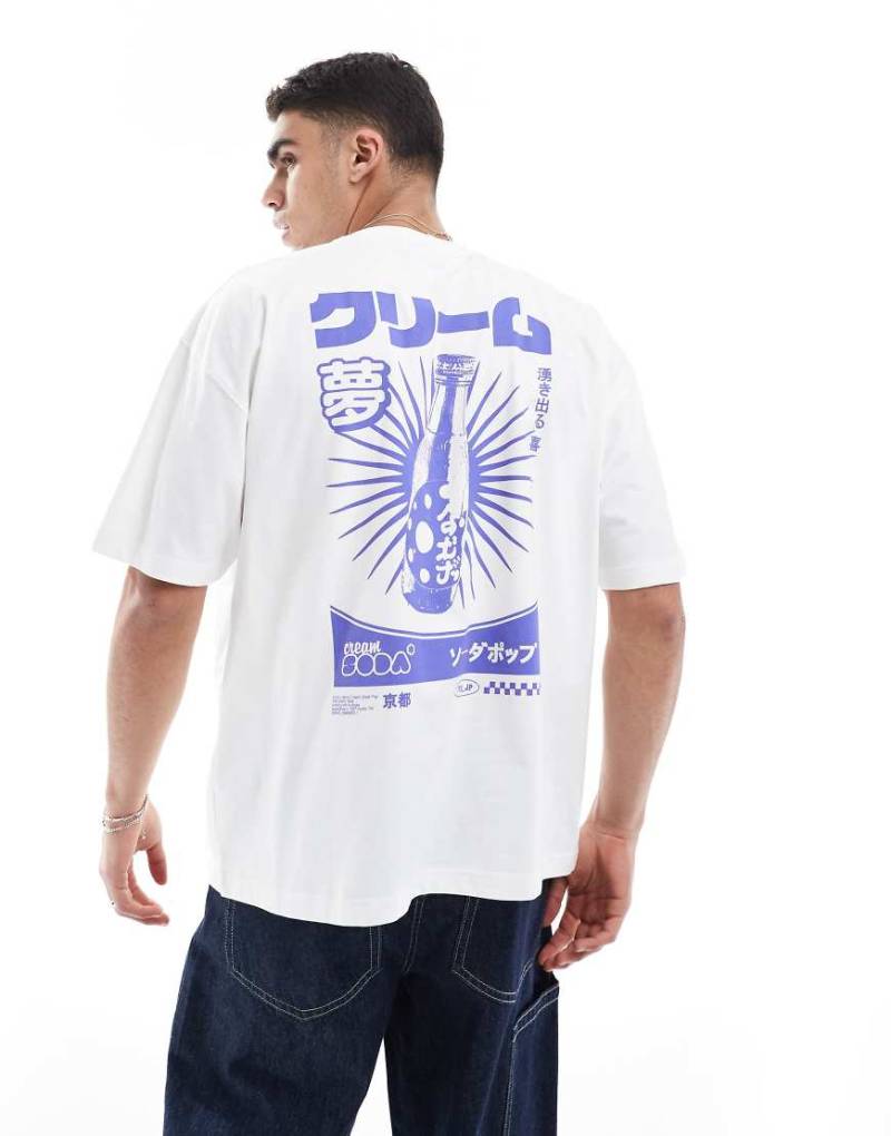 ASOS DESIGN - Oversize-T-Shirt in Weiß mit Cocktail-Grafikprints von ASOS DESIGN