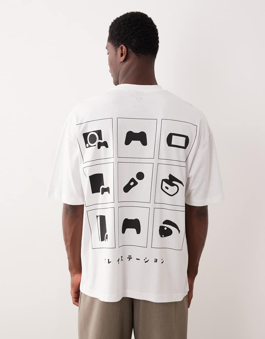ASOS DESIGN - Oversize-T-Shirt in Weiß mit GAMING-Print von ASOS DESIGN