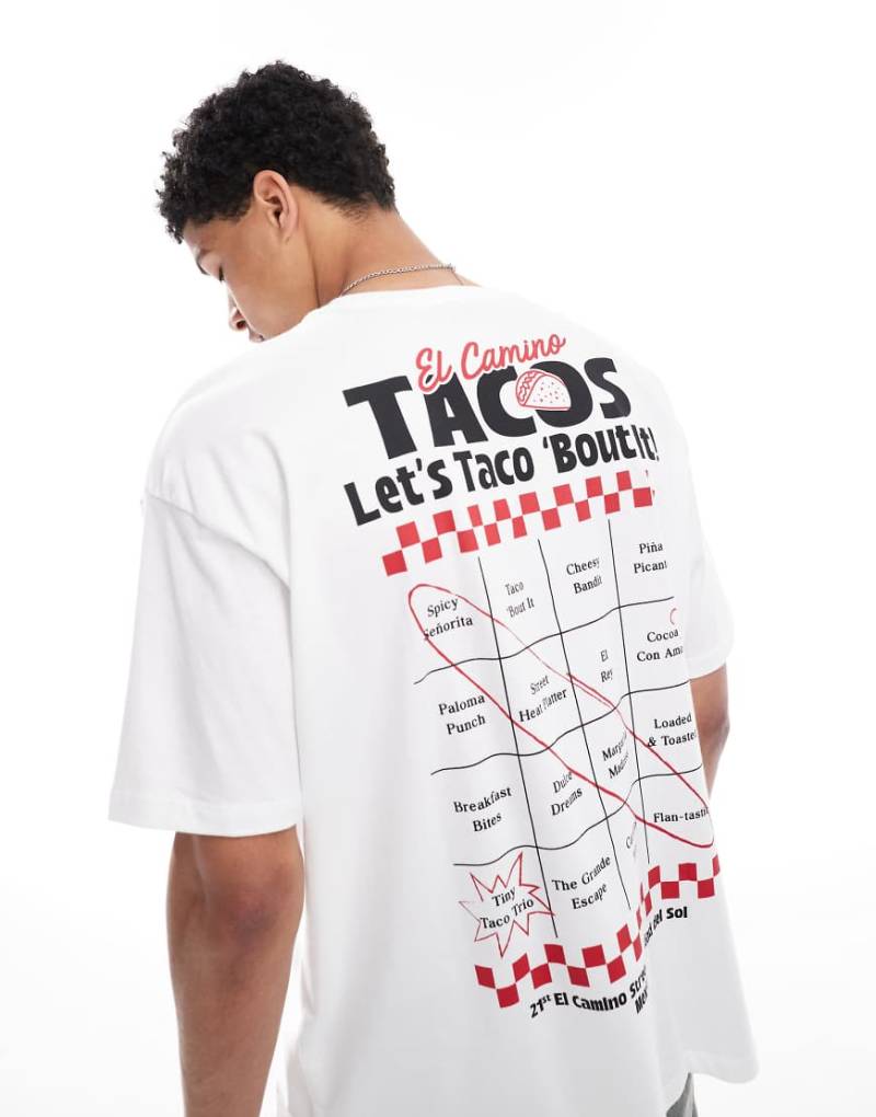 ASOS DESIGN - Oversize-T-Shirt in Weiß mit Grafikprint von ASOS DESIGN