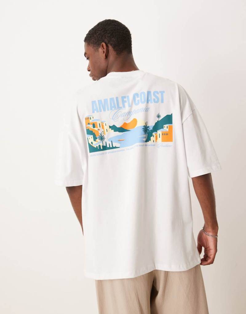 ASOS DESIGN - Oversize-T-Shirt in Weiß mit Hochsommer-Print von ASOS DESIGN