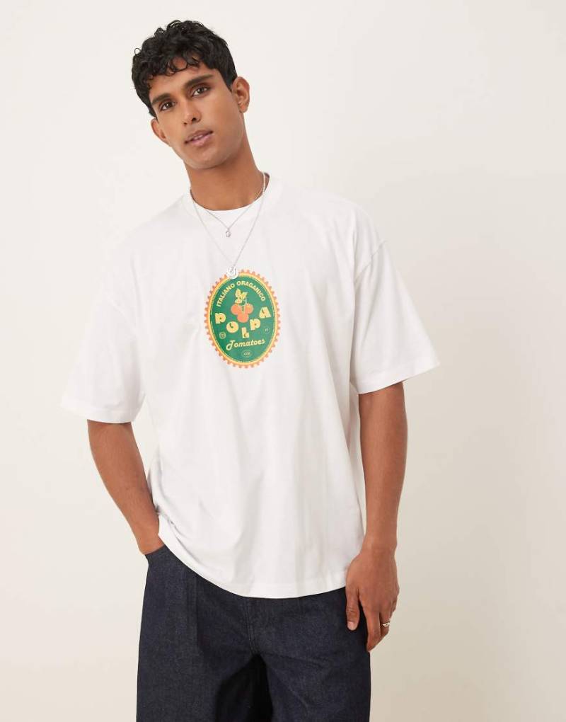 ASOS DESIGN - Oversize-T-Shirt in Weiß mit Obst-Print ASOS DESIGN - Oversize-T-Shirt in Weiß mit Obst-Print von ASOS DESIGN