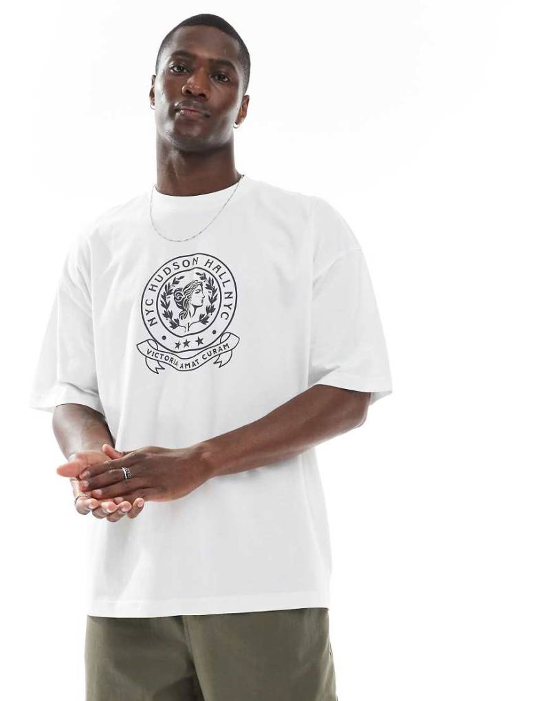 ASOS DESIGN - Oversize-T-Shirt in Weiß mit Renaissance-Print von ASOS DESIGN