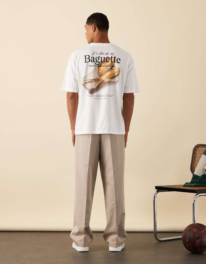 ASOS DESIGN - Oversize-T-Shirt in Weiß mit Rückenprint von ASOS DESIGN