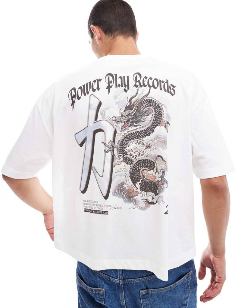 ASOS DESIGN - Oversize-T-Shirt in Weiß mit Rückenprint von ASOS DESIGN