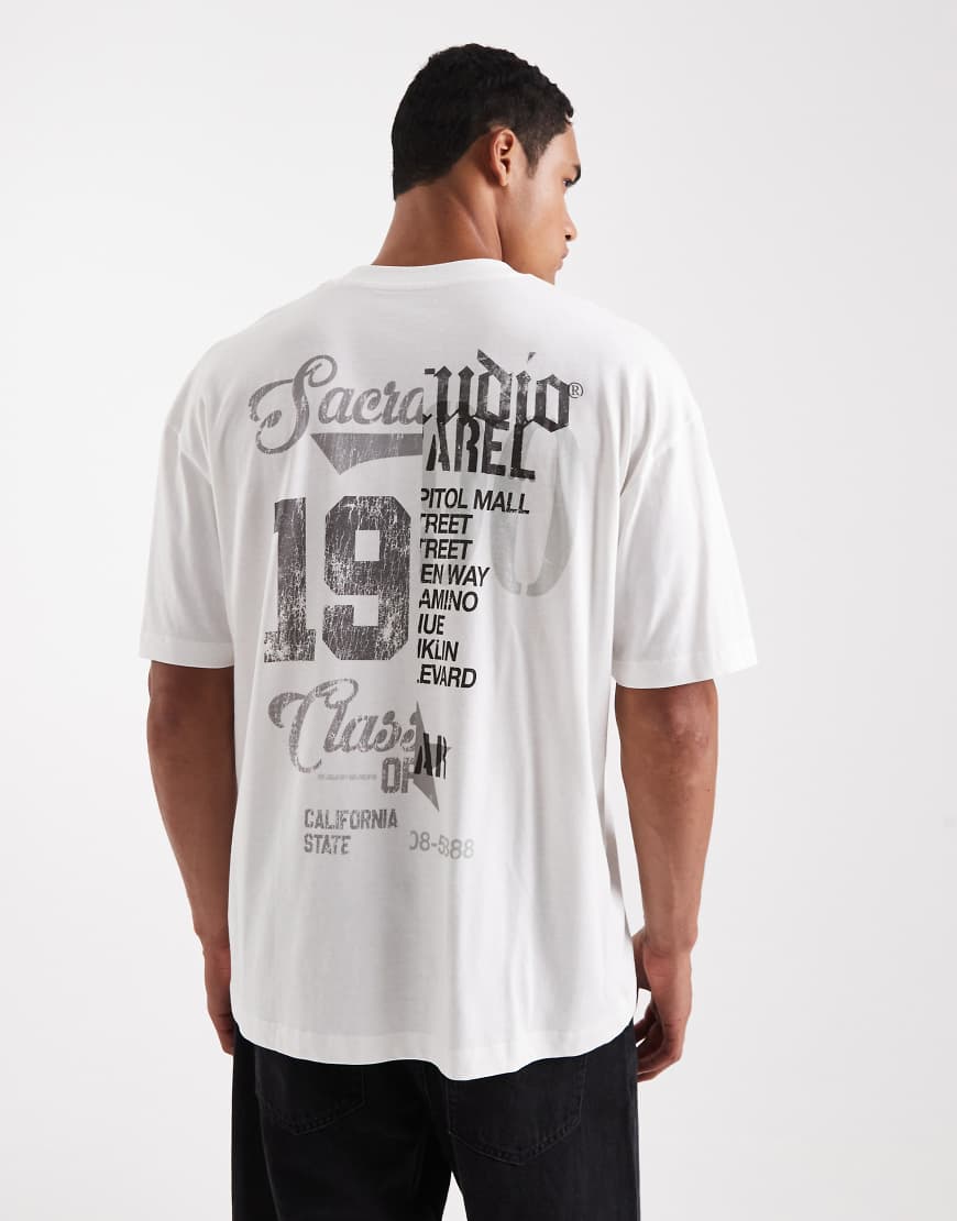 ASOS DESIGN - Oversize-T-Shirt in Weiß mit Street-Print ASOS DESIGN - Oversize-T-Shirt in Weiß mit Street-Print von ASOS DESIGN