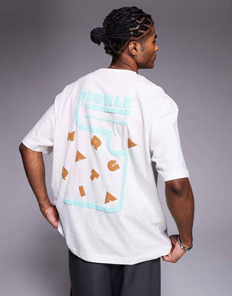 ASOS DESIGN - Oversize-T-Shirt in Wollweiß mit „Margarita"-Grafikprint von ASOS DESIGN