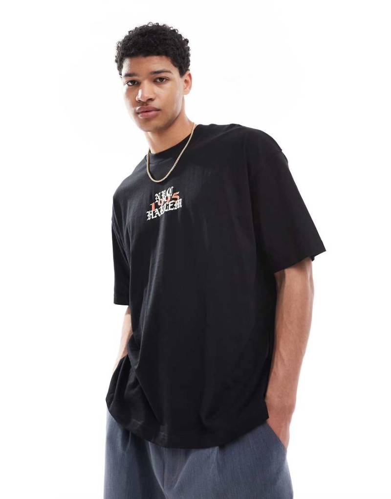 ASOS DESIGN - Oversize-T-Shirt mit Grunge-Grafik-Schwarz von ASOS DESIGN