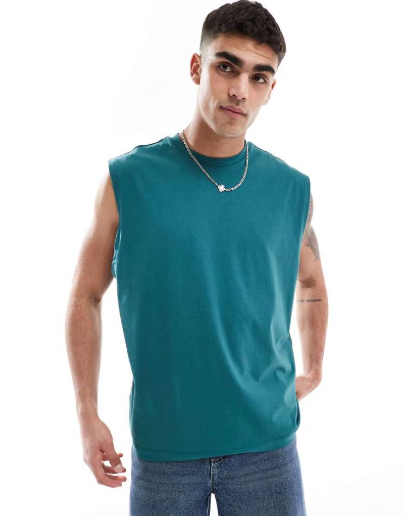 ASOS DESIGN - Basic-Tanktop in Blau mit Oversize-Schnitt von ASOS DESIGN