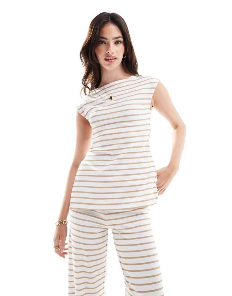 ASOS DESIGN - Oversize-Tanktop in Camel gestreift, Kombiteil-Bunt von ASOS DESIGN