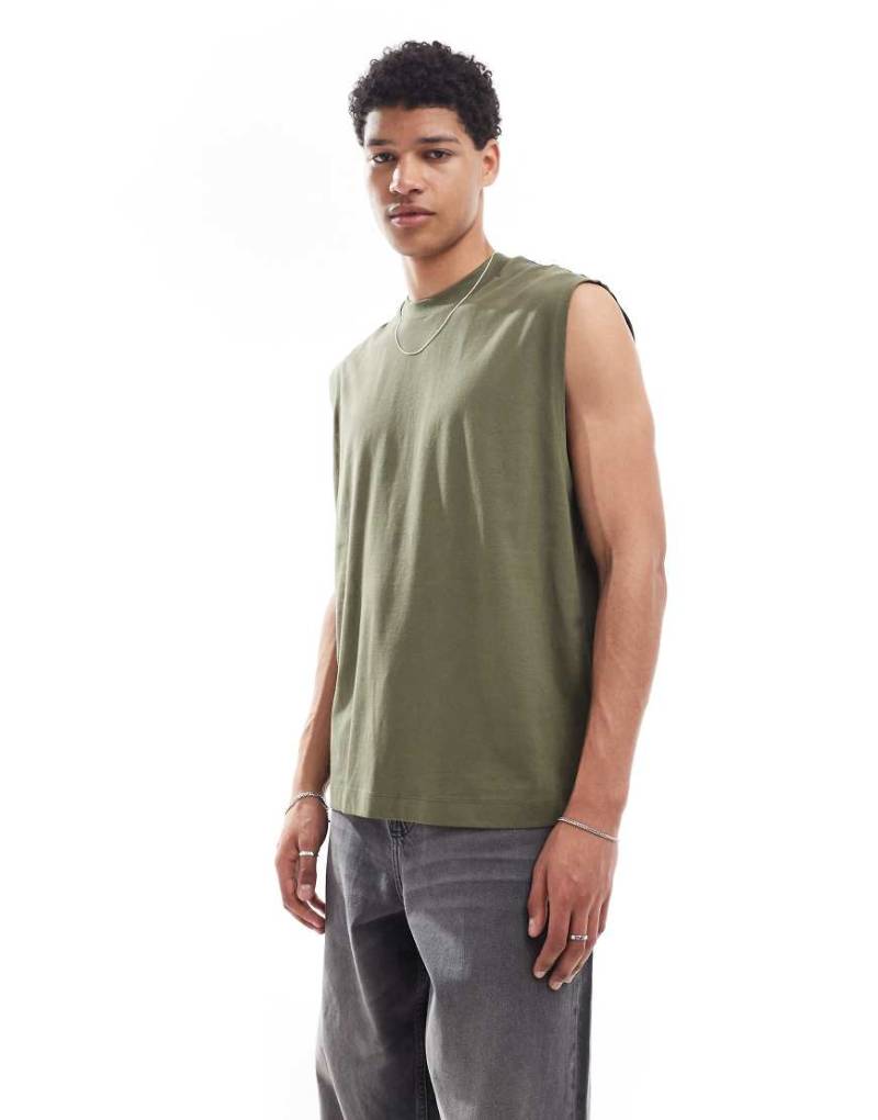 ASOS DESIGN - Basic-Tanktop in Grün mit Oversize-Schnitt von ASOS DESIGN