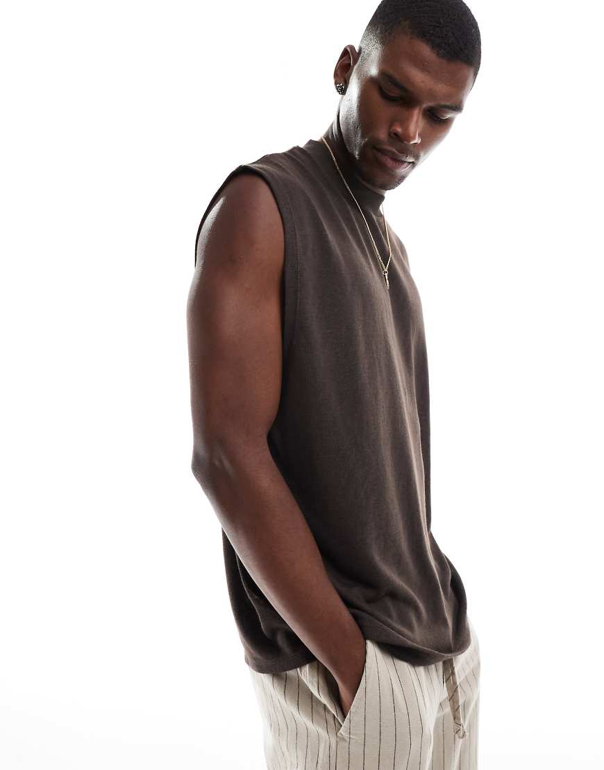 ASOS DESIGN - Oversize-Tanktop in dunkelbrauner Leinenoptik ASOS DESIGN - Oversize-Tanktop in dunkelbrauner Leinenoptik von ASOS DESIGN