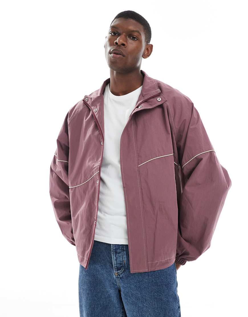 ASOS DESIGN - Oversize-Trainingsjacke in Mauve-Lila von ASOS DESIGN