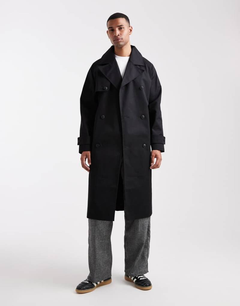 ASOS DESIGN - Oversize-Trenchcoat in Schwarz von ASOS DESIGN