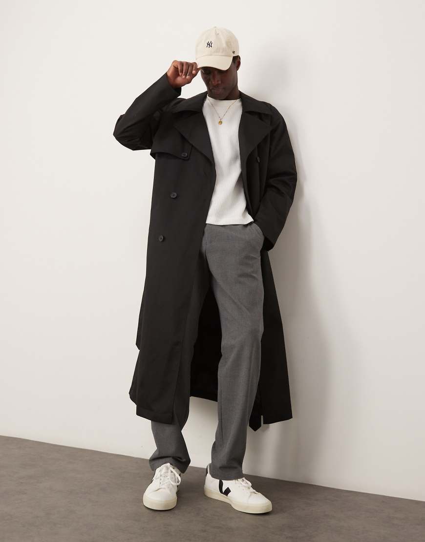 ASOS DESIGN - Oversize-Trenchcoat in Schwarz von ASOS DESIGN