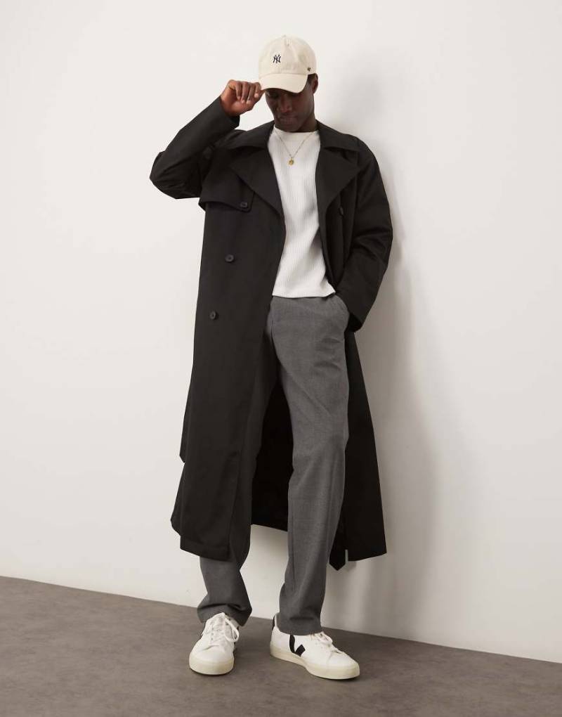 ASOS DESIGN - Oversize-Trenchcoat in Schwarz von ASOS DESIGN