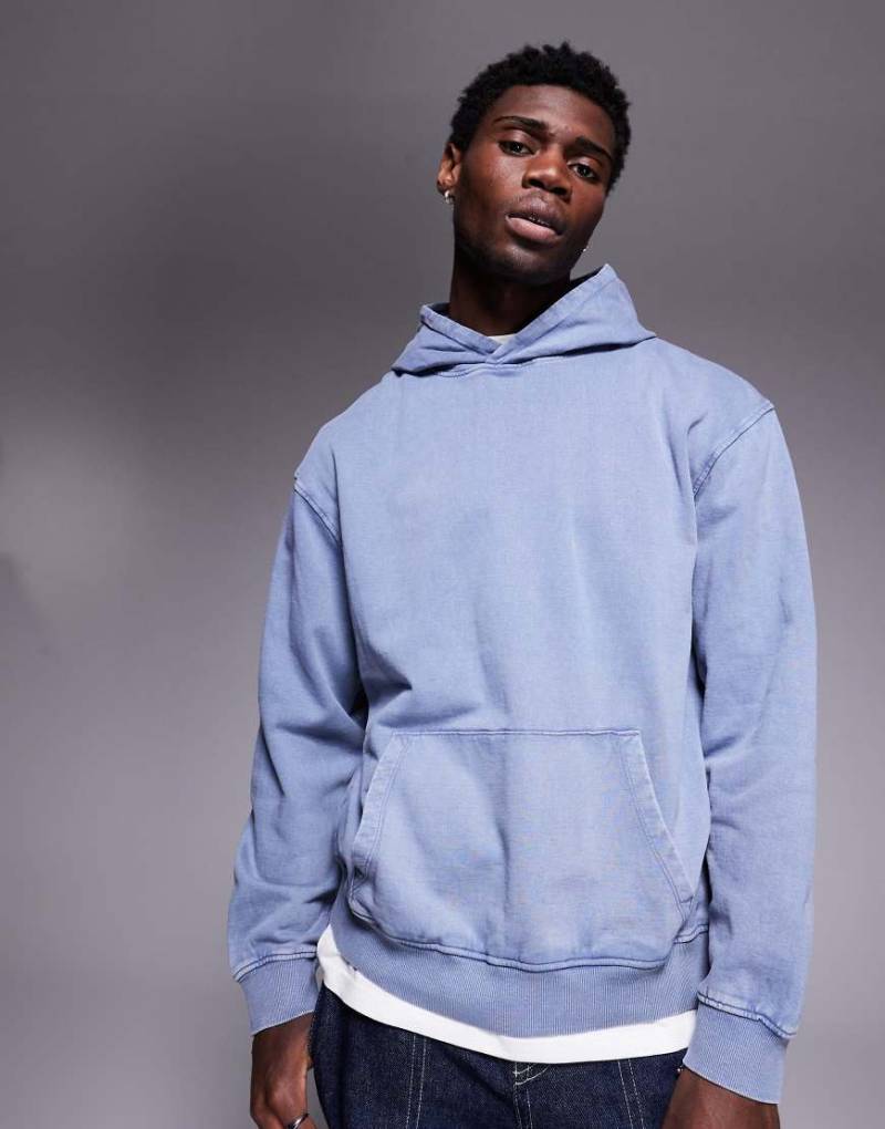 ASOS DESIGN - Oversize-Kapuzenpullover in verwaschenem Blau, Kombiteil von ASOS DESIGN